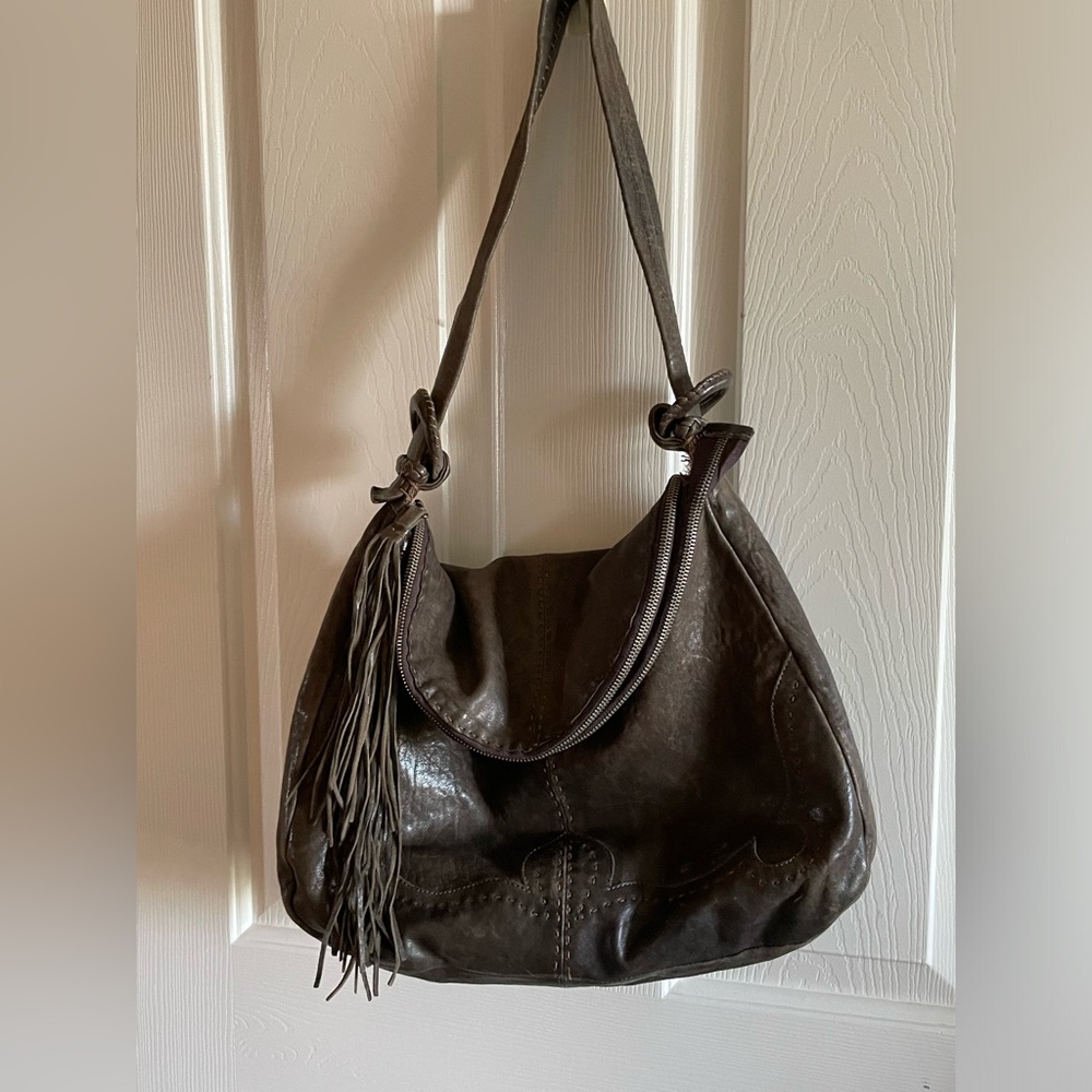 Brown leather purse